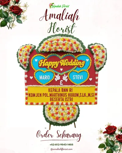 Karangan Papan Bunga Pernikahan di Cilembu